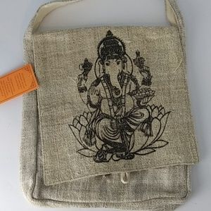 Handmade hemp messenger style bag